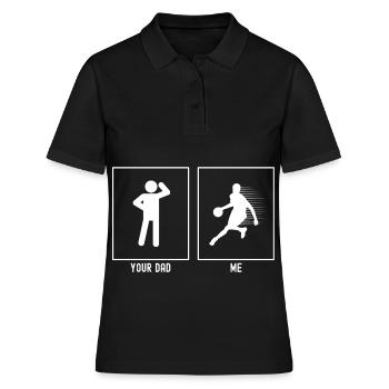 Dein Vater - Ich - Schnelles Dribbling Basketball - Frauen Polo Shirt - Schwarz - Vorne - Ailine (174cm)