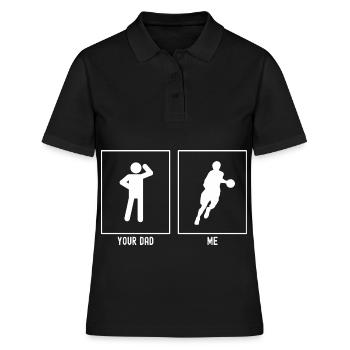 Dein Vater - Ich - Langsames Dribbling - Frauen Polo Shirt - Schwarz - Vorne - Ailine (174cm)
