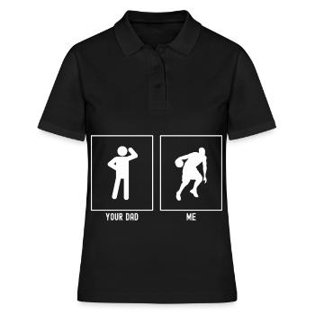 Dein Vater - Ich - Dribbling Basketball - Frauen Polo Shirt - Schwarz - Vorne - Ailine (174cm)