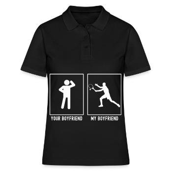 Votre ami - Mon ami - Tennis Serve - Polo Femme - noir - Devant - Ailine (174cm)