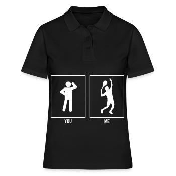 Vous - Moi - Tennis Serve - Polo Femme - noir - Devant - Ailine (174cm)