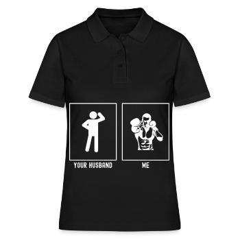 Ihr Ehemann - Ich - Boxen Jab - Frauen Polo Shirt - Schwarz - Vorne - Ailine (174cm)