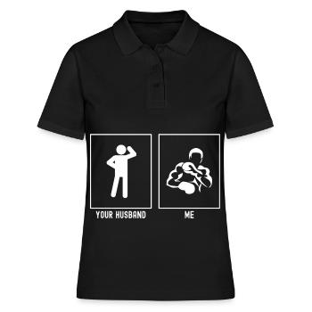 Ihr Ehemann - Ich - Boxen Block - Frauen Polo Shirt - Schwarz - Vorne - Ailine (174cm)