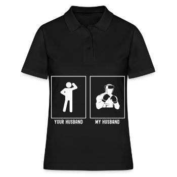 Ihr Ehemann - Mein Ehemann - Amateur-Boxen - Frauen Polo Shirt - Schwarz - Vorne - Ailine (174cm)