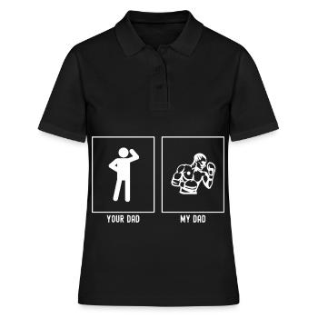 Dein Vater - Mein Vater - Boxen Model - Frauen Polo Shirt - Schwarz - Vorne - Ailine (174cm)
