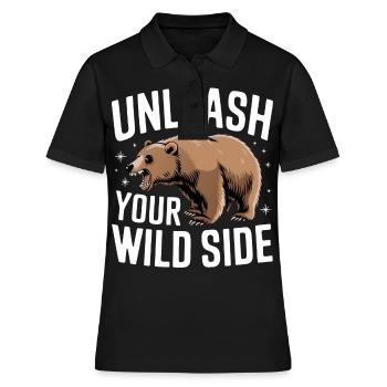 Bear Grizzly Bear Brown Bear Bear - Women's Polo Shirt - black - Front - Ailine (174cm)