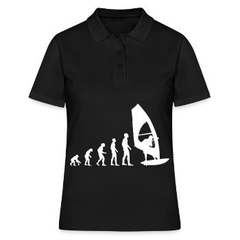 Windsurfing Windsurfen Evolution Windsurfer Surfen - Frauen Polo Shirt - Schwarz - Vorne - Ailine (174cm)