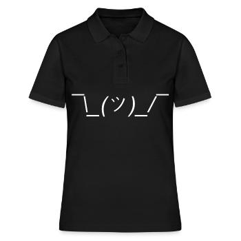 Shrug ascii ¯ \ _ (ツ) _ / ¯ Emoji graphic kaomoji - Polo Femme - noir - Devant - Ailine (174cm)