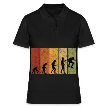 Skateboarder Skateboard Skater Skate Evolution - Polo Femme - noir - Devant - Ailine (174cm)