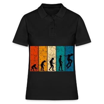 Evolution Skateboarder Skateboard Skater Skate - Frauen Polo Shirt - Schwarz - Vorne - Ailine (174cm)