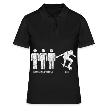 Skateboarder Skateboard Skater Skate Skateing - Polo Femme - noir - Devant - Ailine (174cm)