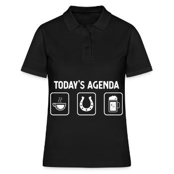 Agenda du jour - Bière - Fer à cheval - - Polo Femme - noir - Devant - Ailine (174cm)
