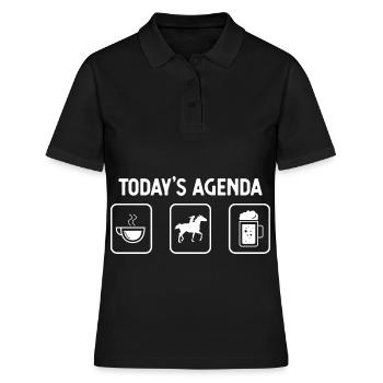 Agenda du jour - Bière - Équitation - - Polo Femme - noir - Devant - Ailine (174cm)