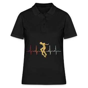 Skateboarder Skateboard EKG Skater Skate Skateing - Polo Femme - noir - Devant - Ailine (174cm)