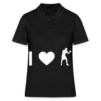 Ich Herz und Kerl Boxen - - Frauen Polo Shirt - Schwarz - Vorne - Ailine (174cm)