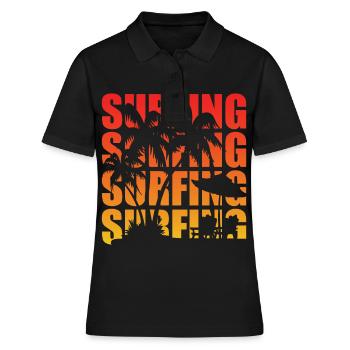 Surfing Sunset - Frauen Polo Shirt - Schwarz - Vorne - Ailine (174cm)