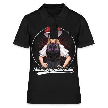 Schwarzwaldmädel Irma - Frauen Polo Shirt - Schwarz - Vorne - Ailine (174cm)