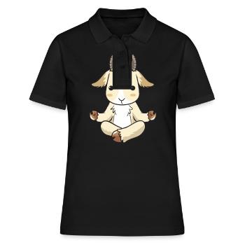 Yoga chèvre chèvre billy chèvre chèvre cadeau - Polo Femme - noir - Devant - Ailine (174cm)