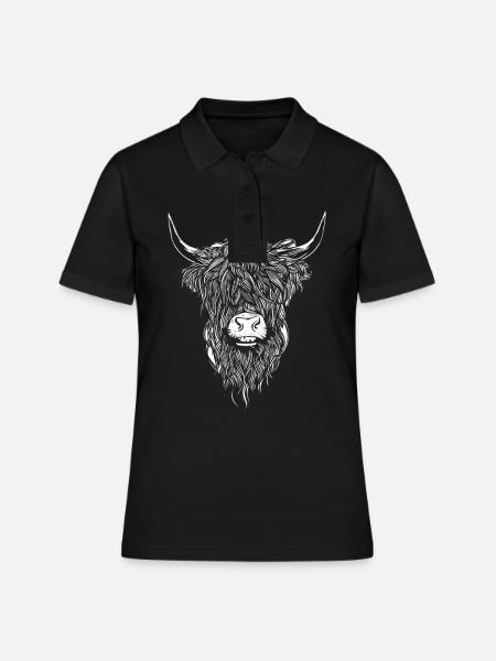 Bovins Highland Bovins Highland Vaches Highland - Polo Femme - noir