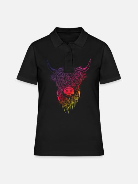 Bovins Highland Bovins Highland Vaches Highland - Polo Femme - noir