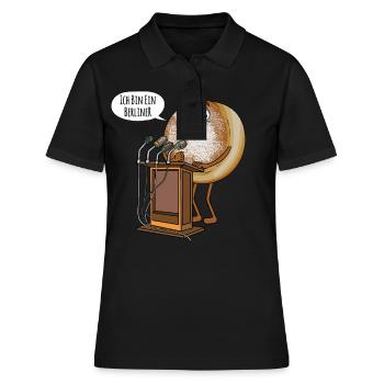 Krapfen Berliner Pfannkuchen Kreppel Kräppel - Frauen Polo Shirt - Schwarz - Vorne - Ailine (174cm)