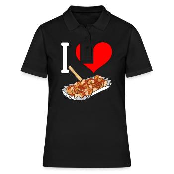 Currywurst Curry Wurst Bratwurst Berliner Ruhrpott - Frauen Polo Shirt - Schwarz - Vorne - Ailine (174cm)