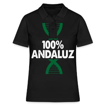 100 Prozent Andalusien Land Autonome Stadt Spaß - Frauen Polo Shirt - Schwarz - Vorne - Ailine (174cm)