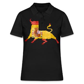 Pride Spain National Flag and Populous Country Fun - Women's Polo Shirt - black - Front - Ailine (174cm)