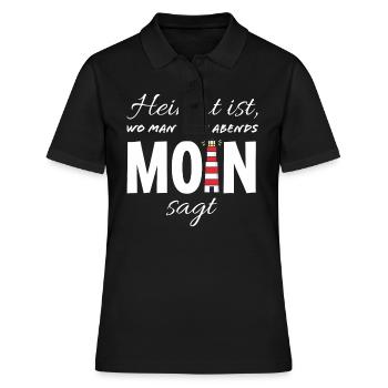 Moin Norddeutsch Sprüche Geschenke Nordisch - Frauen Polo Shirt - Schwarz - Vorne - Ailine (174cm)