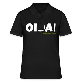 Oida Alter Dialekt lustiger Spruch bayrisch - Frauen Polo Shirt - Schwarz - Vorne - Ailine (174cm)