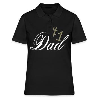 Nummer ein Dad Best Dad #1 Dad Vatertag Papa Vater - Frauen Polo Shirt - Schwarz - Vorne - Ailine (174cm)