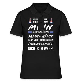 Norddeutsch Fischkopp Nordsee Geschenkidee Norden - Frauen Polo Shirt - Schwarz - Vorne - Ailine (174cm)
