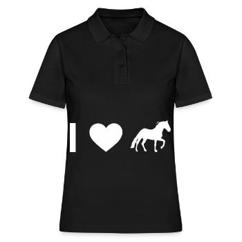 I coeur et cheval - - Polo Femme - noir - Devant - Ailine (174cm)