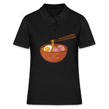 Ramen Ramen Ramen Suppe Suppe Suppe - Frauen Polo Shirt - Schwarz - Vorne - Ailine (174cm)
