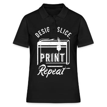 3D Print Gift Funny Quote 3D Print - Women's Polo Shirt - black - Front - Ailine (174cm)