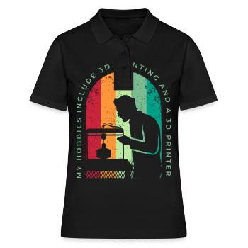 3D Print Gift Funny Quote 3D Print - Women's Polo Shirt - black - Front - Ailine (174cm)