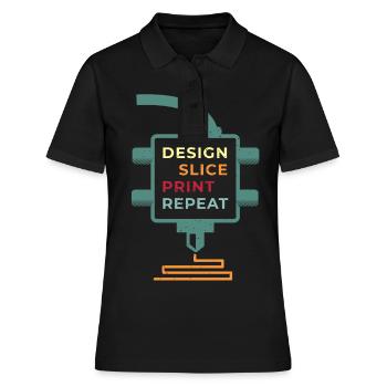 3D Print Gift Funny Quote 3D Print - Women's Polo Shirt - black - Front - Ailine (174cm)