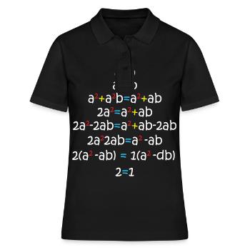 a=b Gleichung Formel Mathe Mathematik Algebra - Frauen Polo Shirt - Schwarz - Vorne - Ailine (174cm)