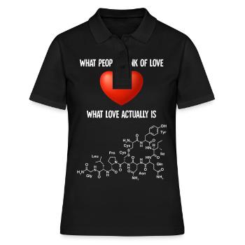 Amour chimie formule biochimie microbiologie - Polo Femme - noir - Devant - Ailine (174cm)