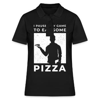 Gaming Pizza Gamer Gaming Pizza Gamer Gaming - Frauen Polo Shirt - Schwarz - Vorne - Ailine (174cm)