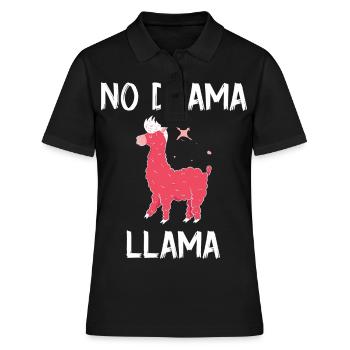 Lama Llama Alpagas - Polo Femme - noir - Devant - Ailine (174cm)