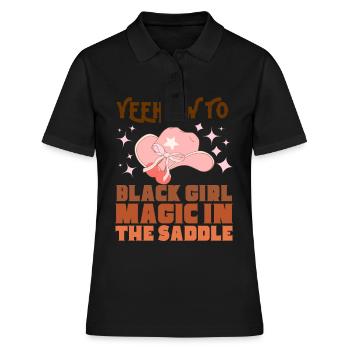 Black girl magic in the saddle black history - Women's Polo Shirt - black - Front - Ailine (174cm)