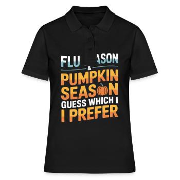 Saison de la grippe et saison des citrouilles Infirmière aux épices de citrouille - Polo Femme - noir - Devant - Ailine (174cm)