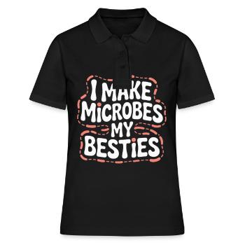 Je fais des microbes mes meilleurs amis microbiologistes - Polo Femme - noir - Devant - Ailine (174cm)