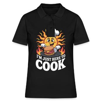 Je suis juste ici pour cuisiner les coups de soleil - Polo Femme - noir - Devant - Ailine (174cm)