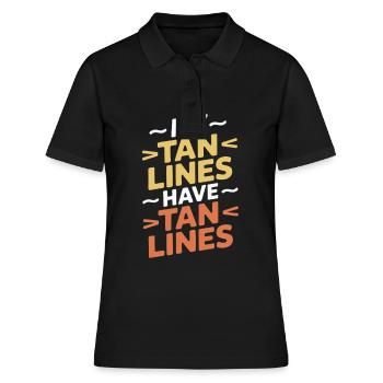 Mes lignes de bronzage ont des lignes de bronzage Coups de soleil - Polo Femme - noir - Devant - Ailine (174cm)