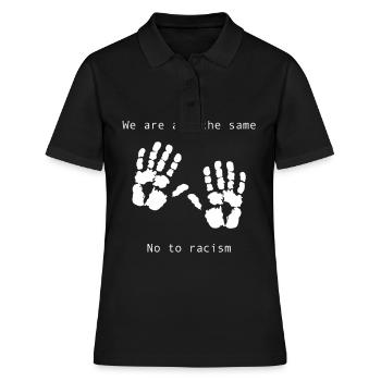 Contre la loi, les nazis, le racisme. Pour la démocratie - Polo Femme - noir - Devant - Ailine (174cm)