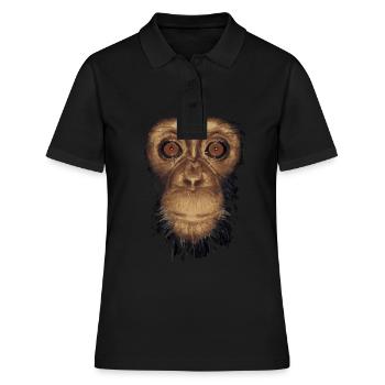 affe - Frauen Polo Shirt - Schwarz - Vorne - Ailine (174cm)