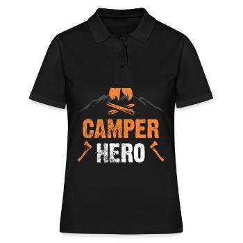 camping - camping - Polo Femme - noir - Devant - Ailine (174cm)