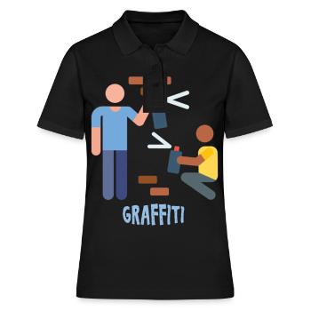 Graffitis - Graffitti - Polo Femme - noir - Devant - Ailine (174cm)